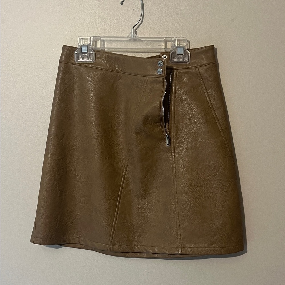 ZARA Brown Leather Mini Skirt